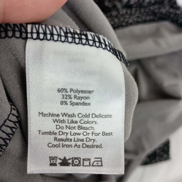 Eddie Bauer Black and White Ruched Tie Front Sheath Summer Dress (#798) - Picture 3 of 8